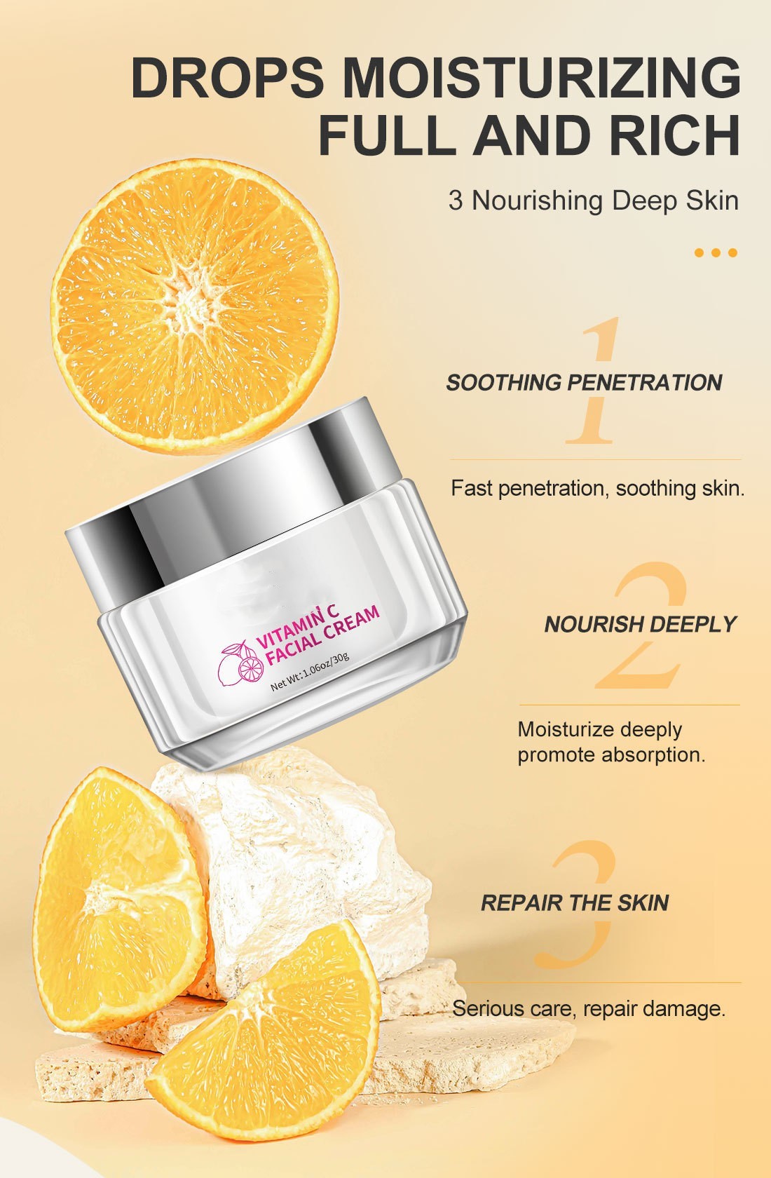 Crème Éclat Vitamin C Elyas Paris™ - Soin Anti-Teint Terne & Hydratation Intense